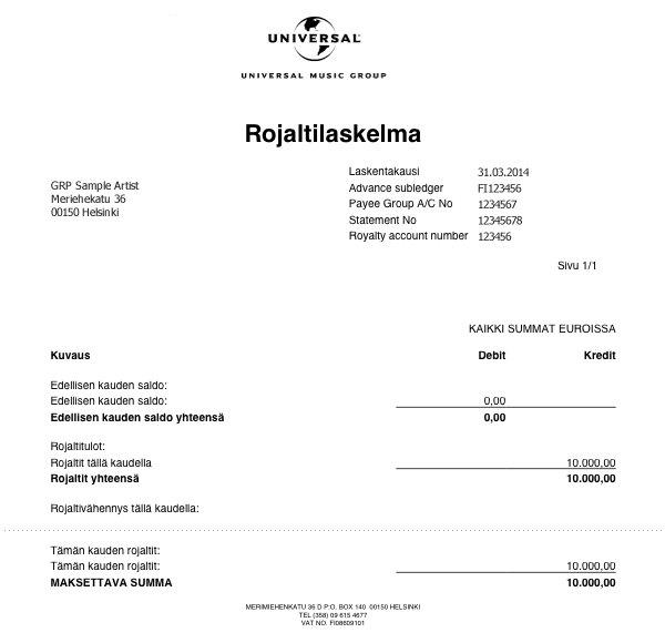 Statement Example